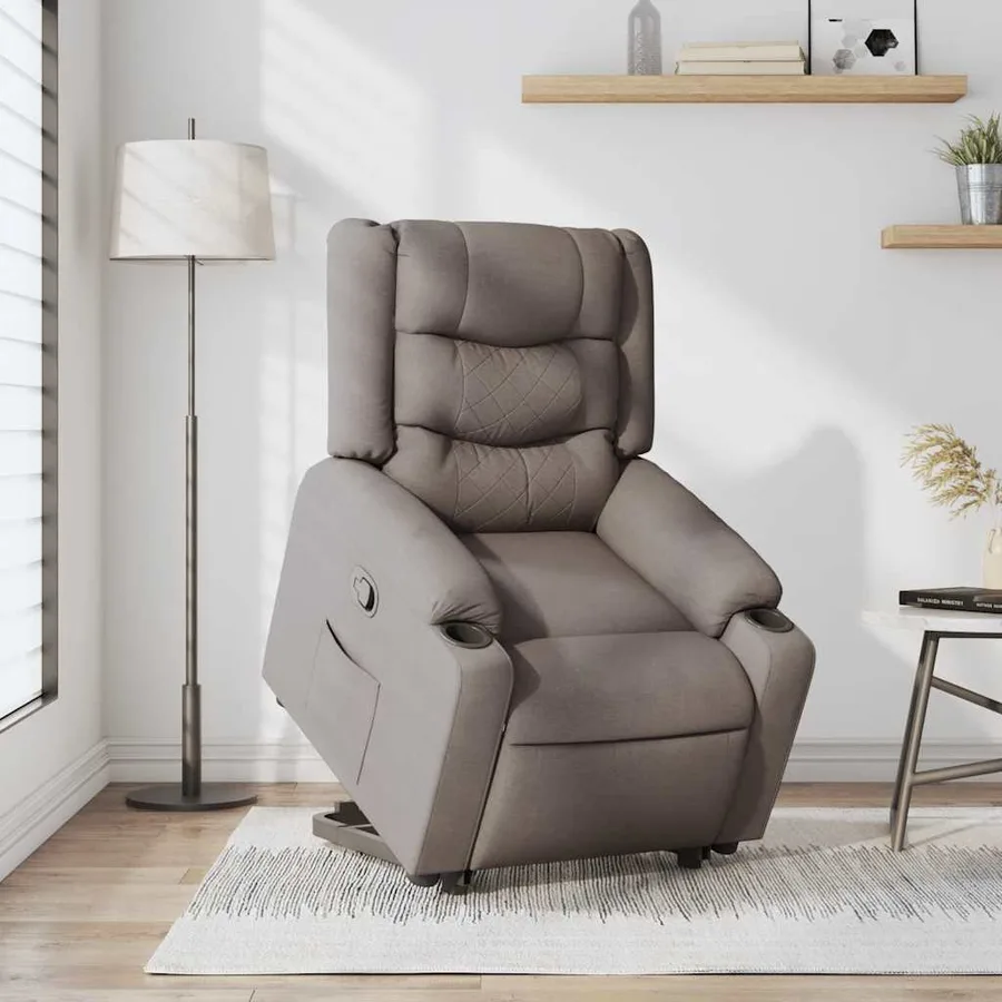 Fauteuil inclinable taupe tissu - 2