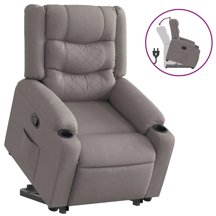 Fauteuil inclinable taupe tissu - 4