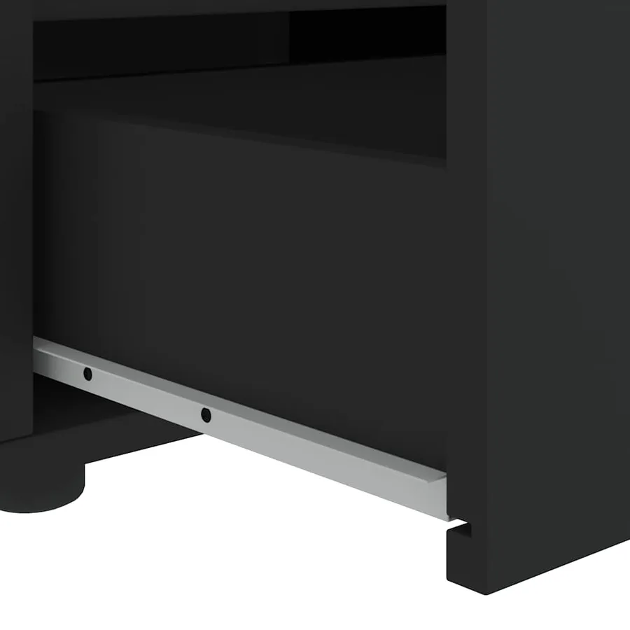 Meuble TV VISNES noir 100x40x38 cm bois d'ingénierie - 10