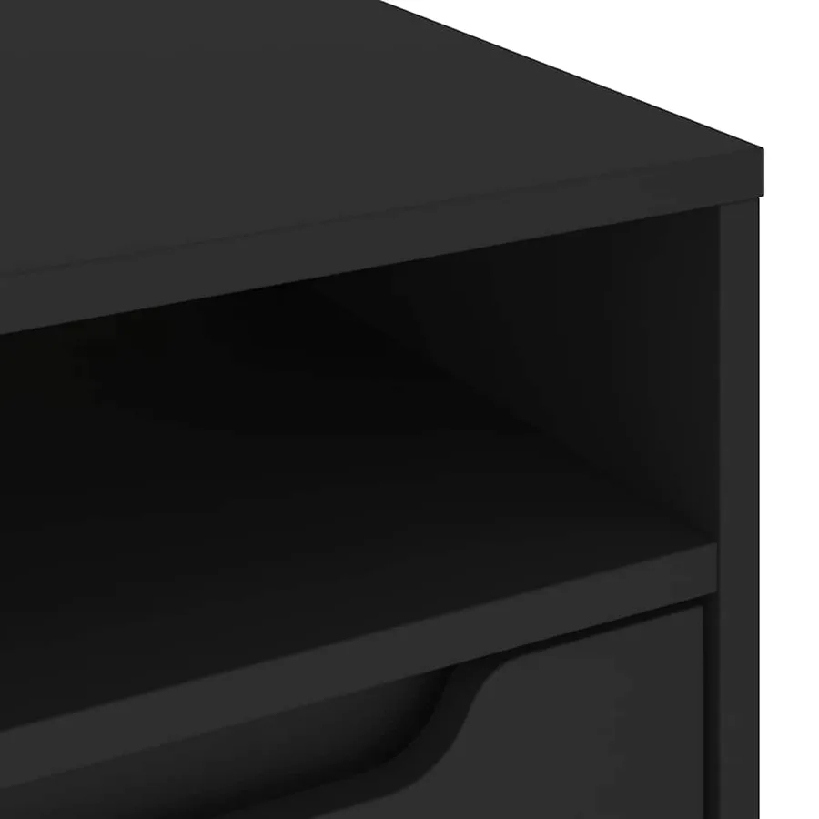 Meuble TV VISNES noir 100x40x38 cm bois d'ingénierie - 9