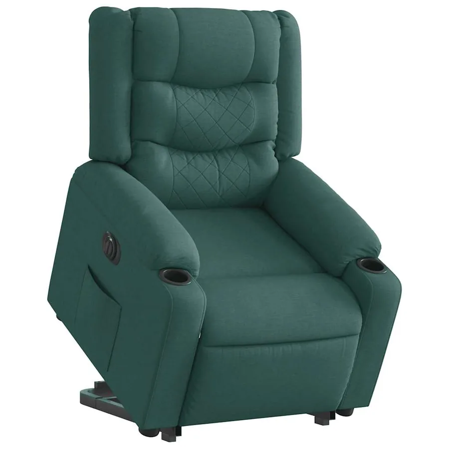 Fauteuil inclinable électrique vert foncé tissu