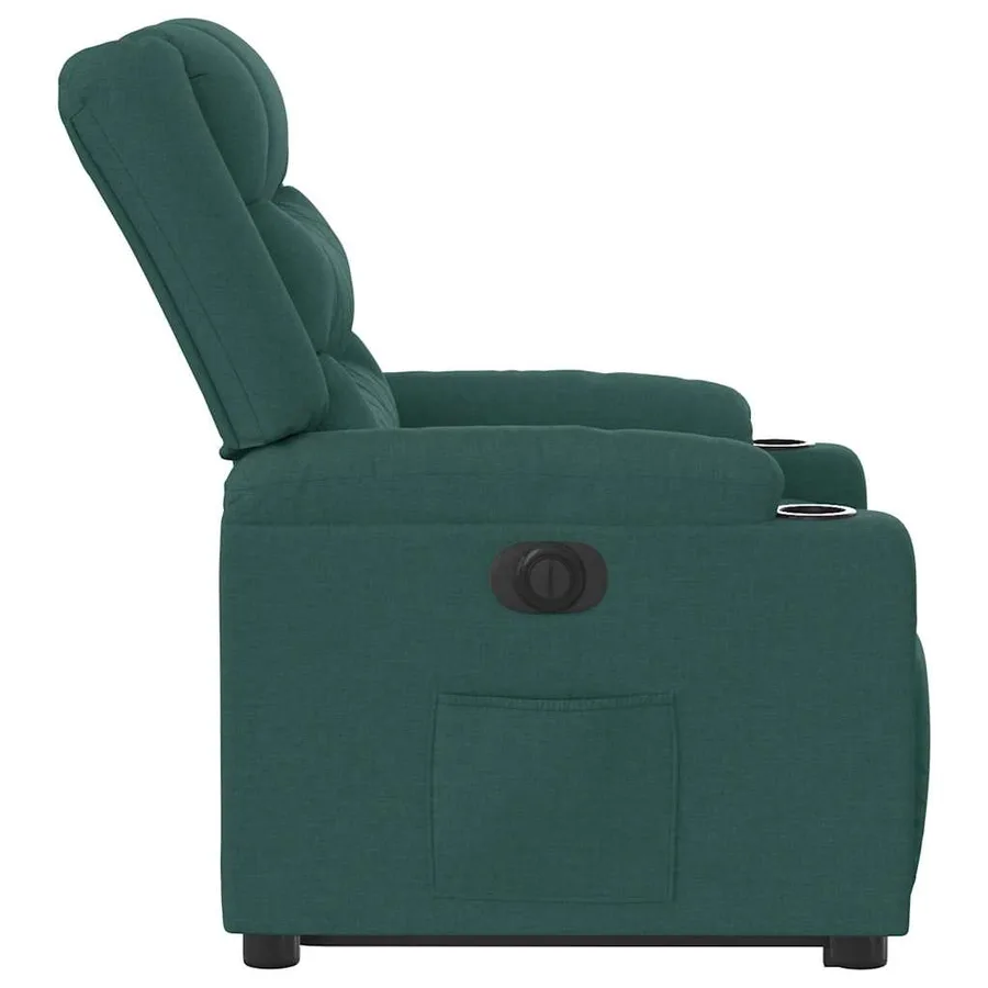 Fauteuil inclinable électrique vert foncé tissu - 7