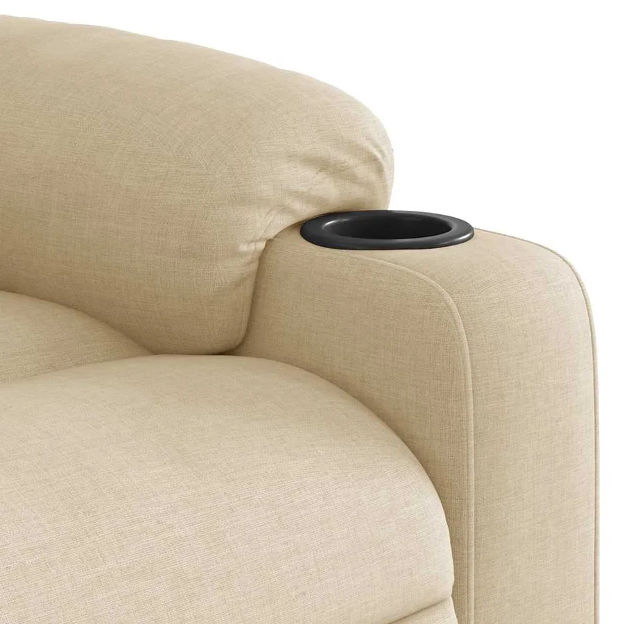 Fauteuil inclinable électrique Crème Tissu - 11