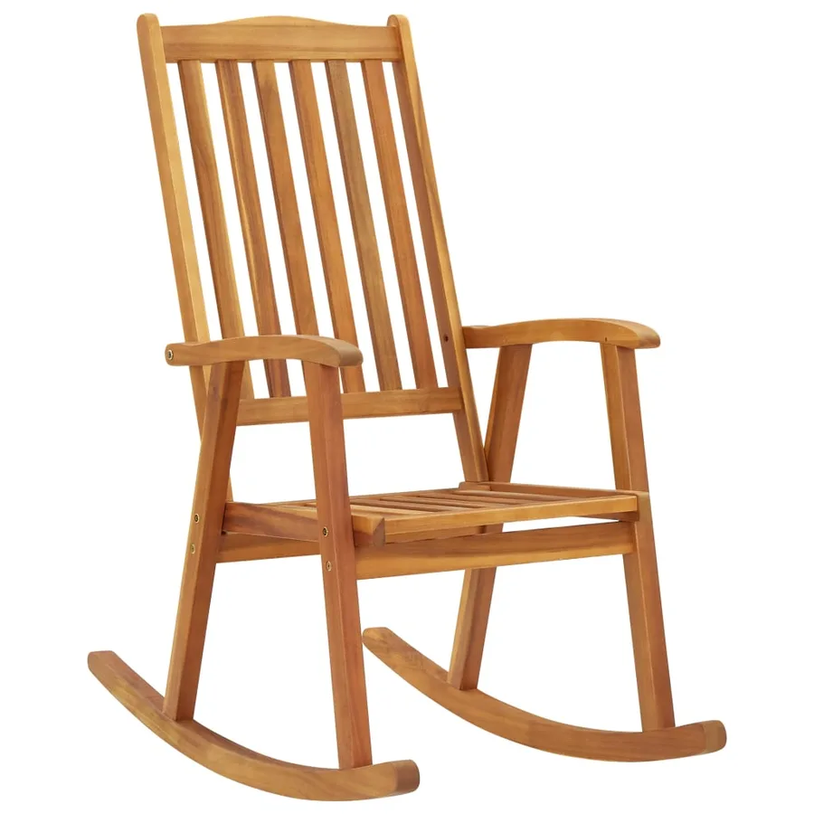 Chaise à bascule avec coussins Bois d'acacia massif - 2
