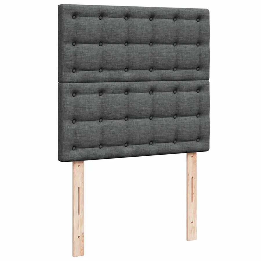 Cadre de lit ottoman avec matelas gris foncé 100x200 cm tissu - 9