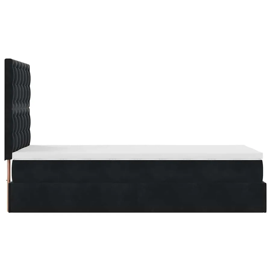 Cadre de lit ottoman avec matelas noir 100x200cm velours - 8