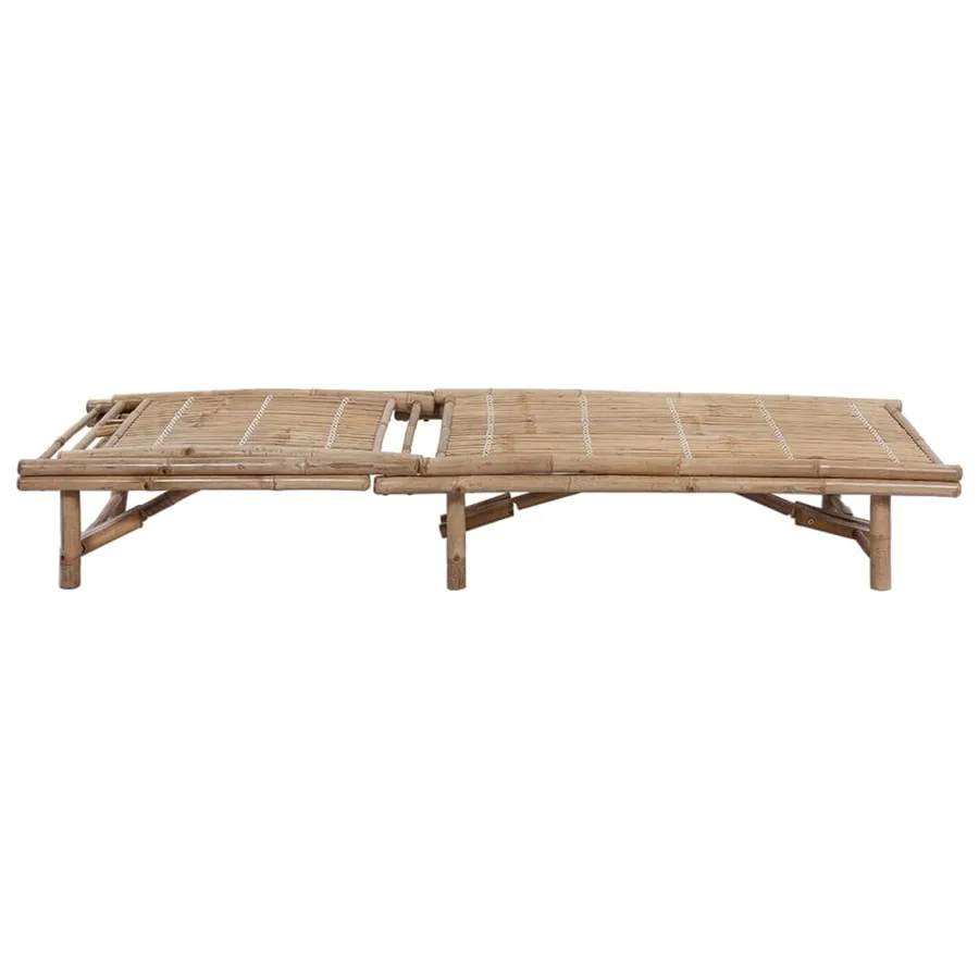 Chaise longue de jardin avec coussin Bambou - 4