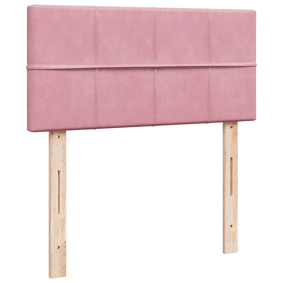 Cadre de lit ottoman avec matelas rose 100x200 cm velours - 7