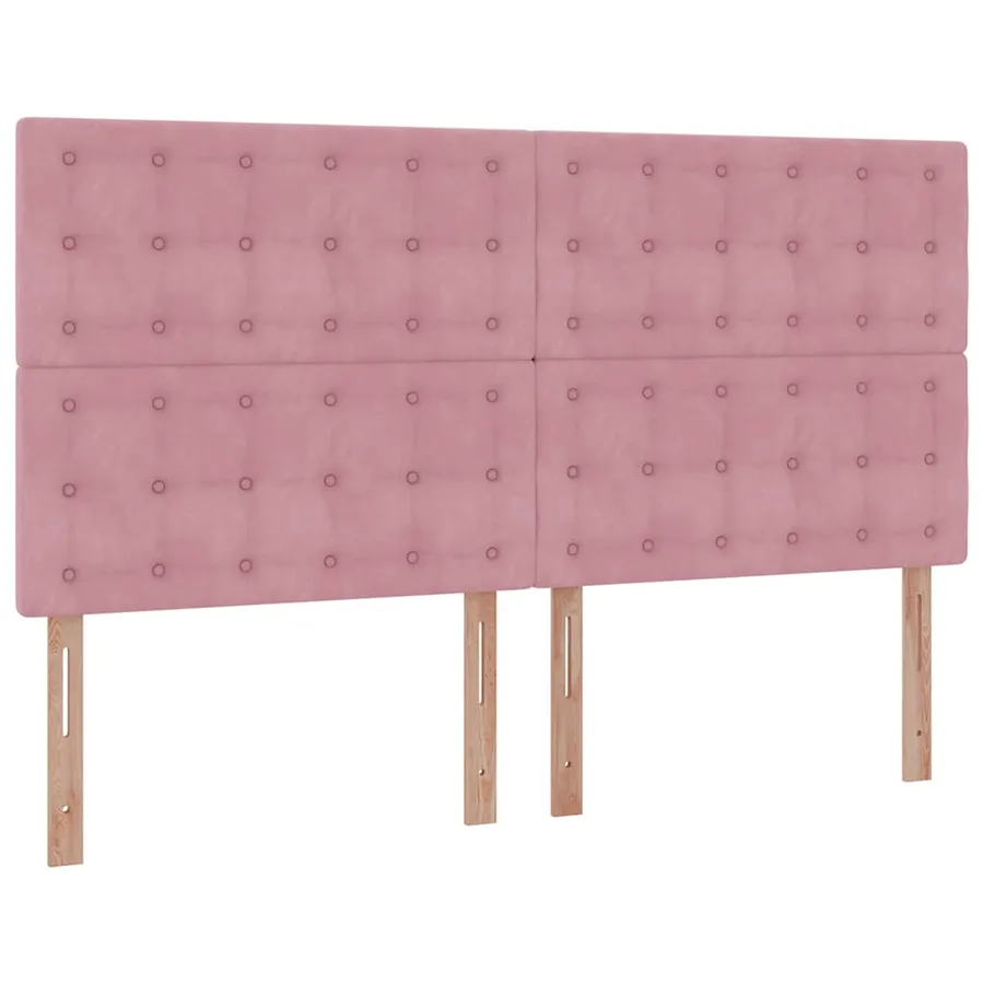 Cadre de lit ottoman avec matelas rose 200x200 cm velours - 12