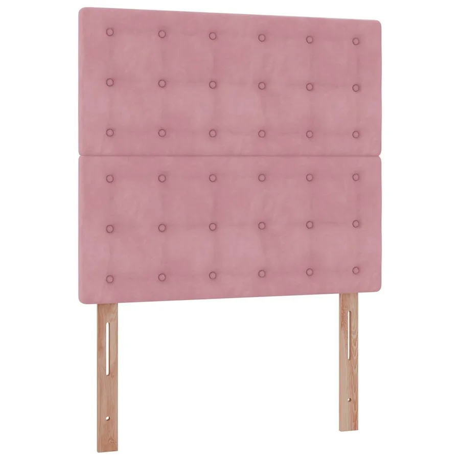 Cadre de lit ottoman avec matelas rose 100x200 cm velours - 13