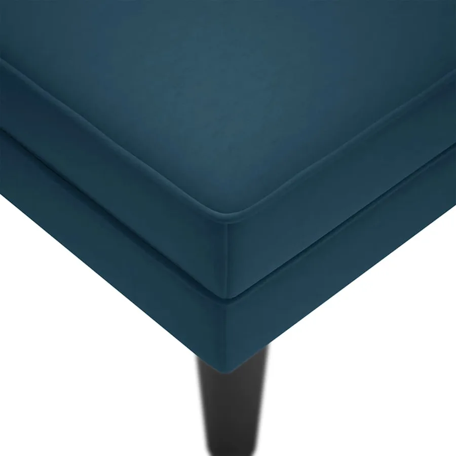 Fauteuil long avec coussin et accoudoir droit bleu velours - 7