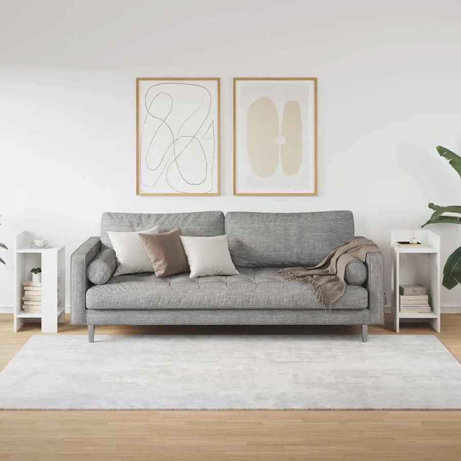 Tables d'appoint 2 pcs avec étagère blanc 25,5x27x60 cm - 3