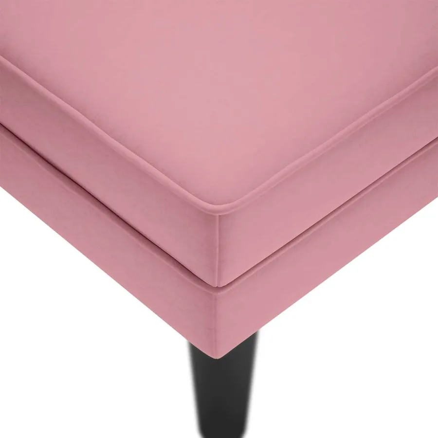 Fauteuil long avec coussin et accoudoir droit rose velours - 7