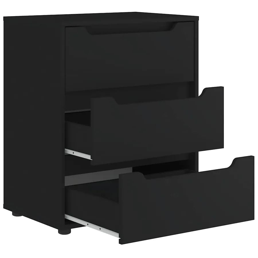 Buffet VISNES noir 60x40x73 cm bois d'ingénierie - 6