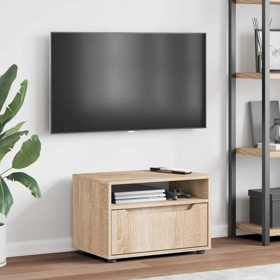 Meuble TV VISNES chêne sonoma 60x40x38 cm bois d'ingénierie - 4
