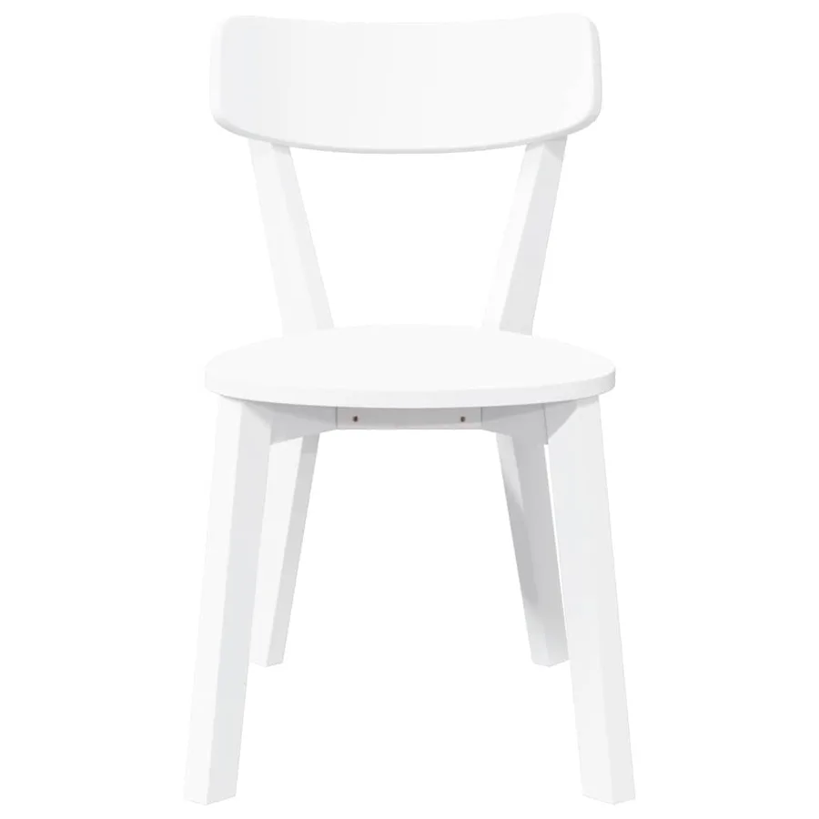 Chaises à manger 2 pcs blanc bois massif caoutchouc - 5