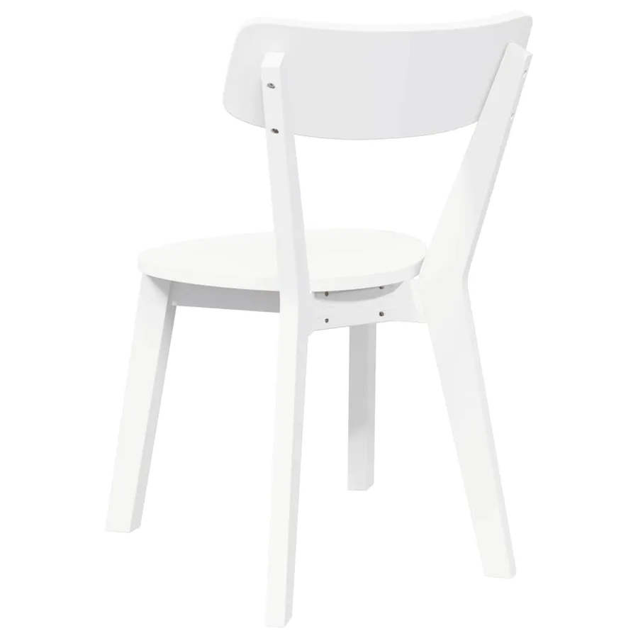 Chaises à manger 2 pcs blanc bois massif caoutchouc - 7