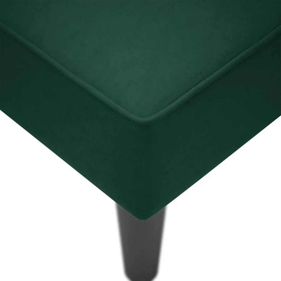 Fauteuil long avec accoudoir droit vert foncé velours - 7