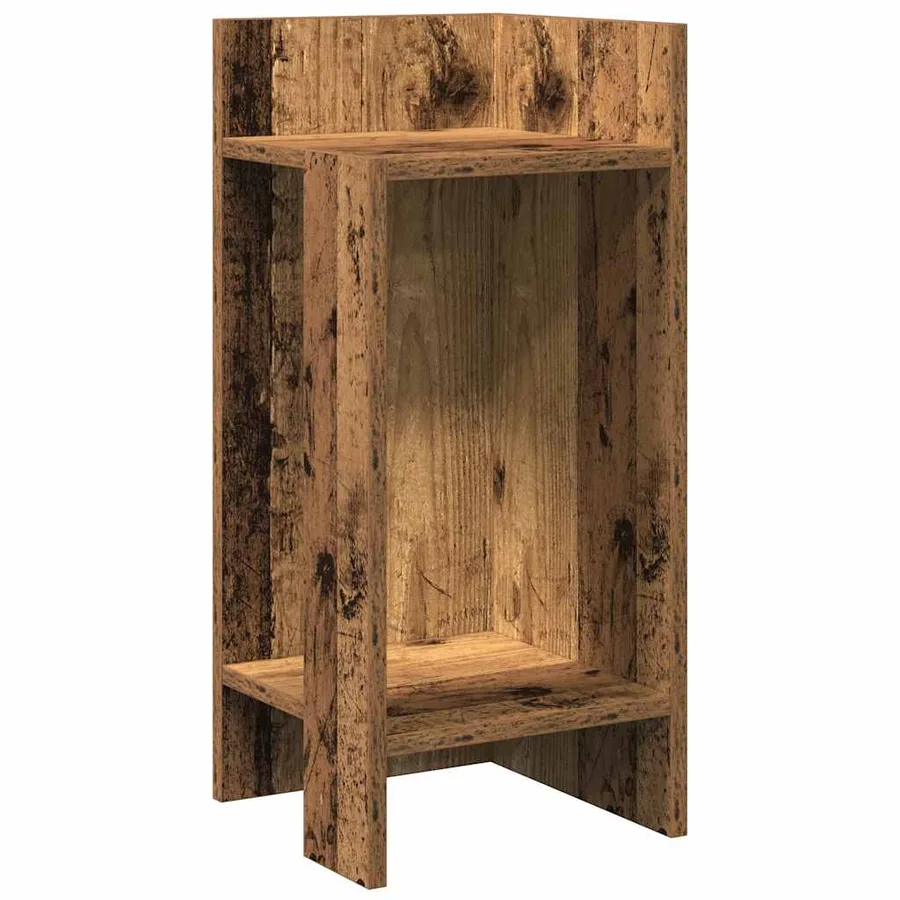 Tables d'appoint 2 pcs avec étagère vieux bois 25,5x27x60 cm - 4