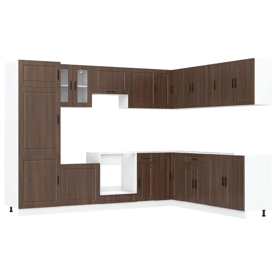 Ensemble d'armoires de cuisine 14 pcs Porto bois d'ingénierie - 2