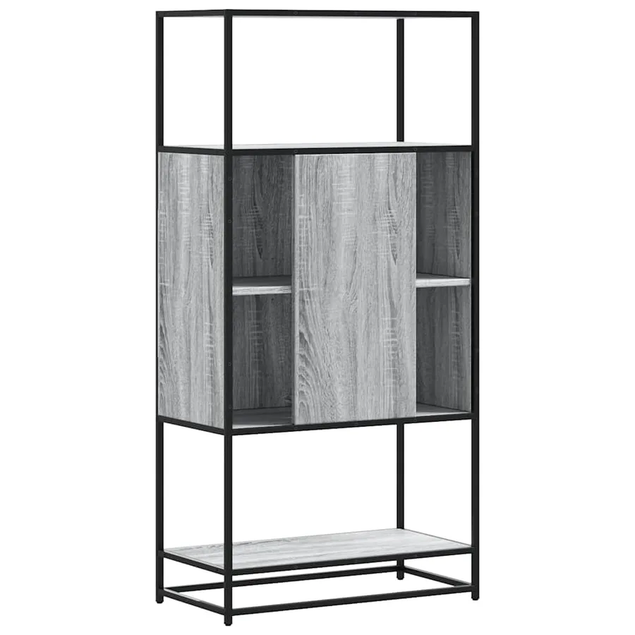 Buffet haut sonoma gris 68x35x139 cm bois d'ingénierie et métal - 6