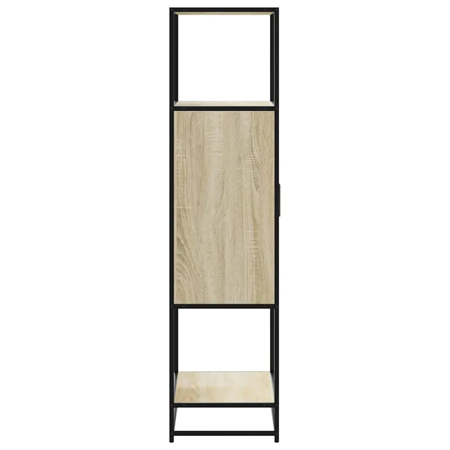 Buffet haut chêne sonoma 68x35x139 cm bois d'ingénierie métal - 5