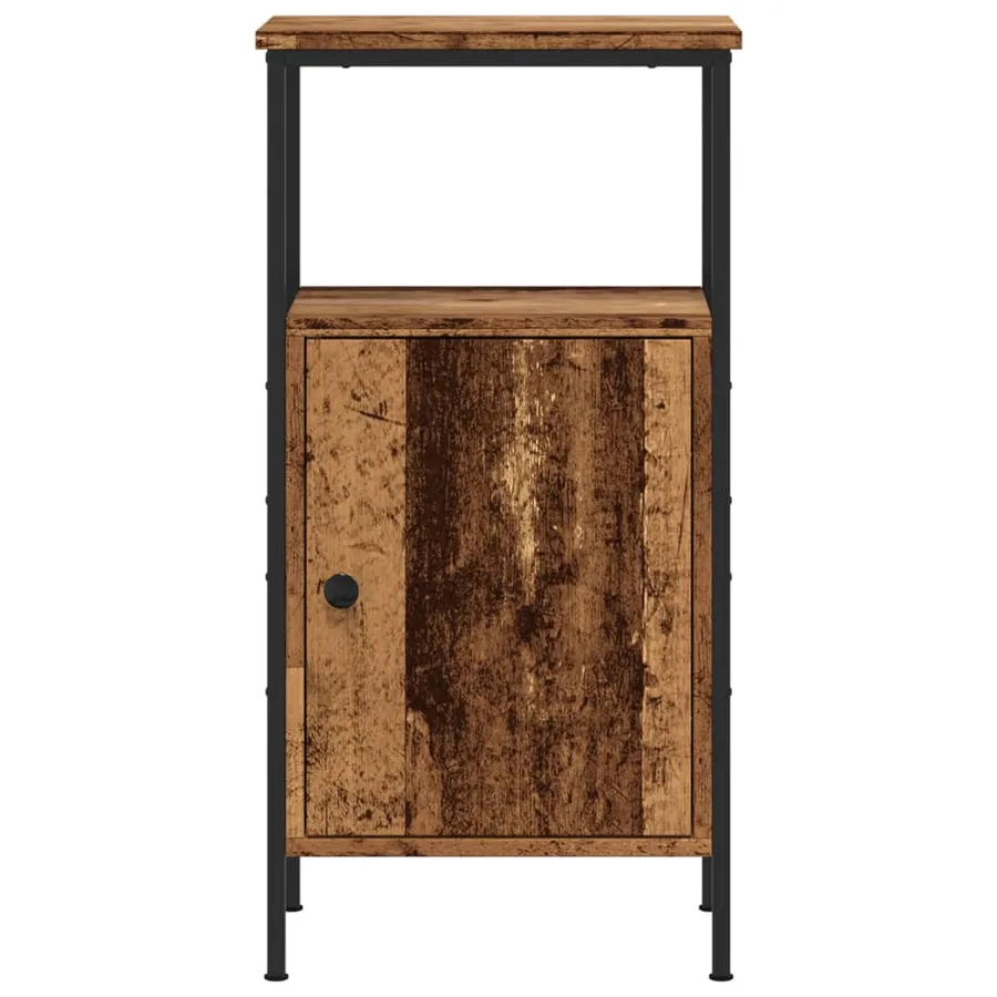 Table de chevet vieux bois 41x31x80 cm bois d’ingénierie - 5