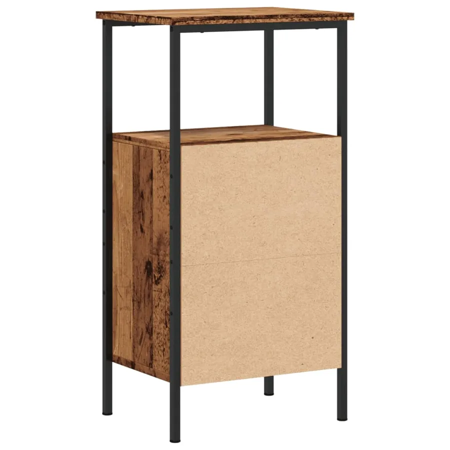 Table de chevet vieux bois 41x31x80 cm bois d’ingénierie - 6