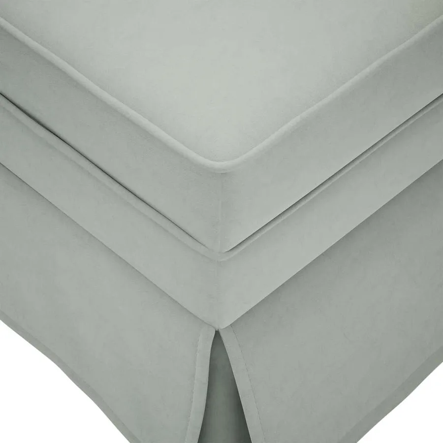 Fauteuil long et traversin accoudoir droit gris clair velours - 7