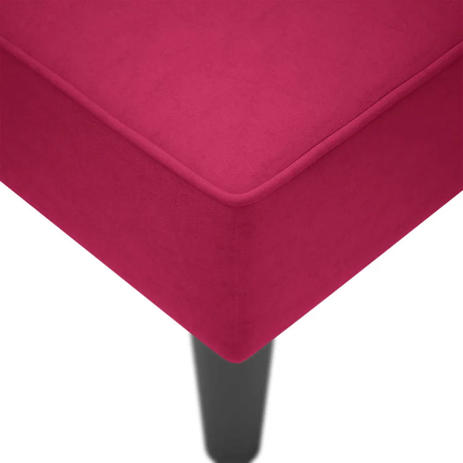 Fauteuil long avec accoudoir droit rouge bordeaux velours - 7