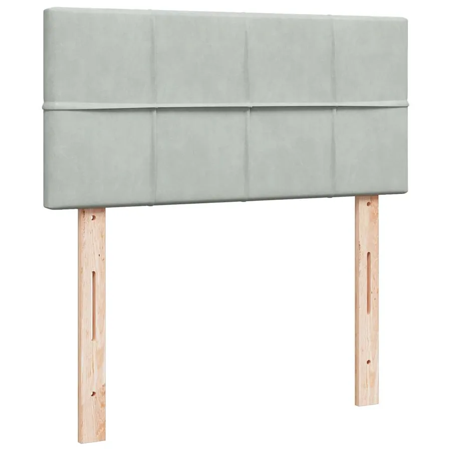 Cadre de lit ottoman et matelas gris clair 100x200 cm velours - 9