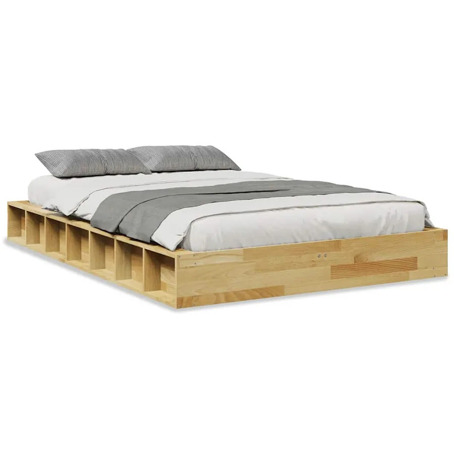 Cadre de lit sans matelas 120x190 cm bois massif de chêne - 2