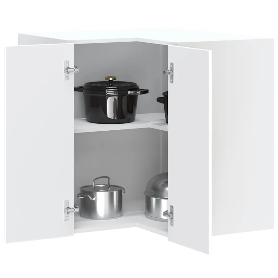 Armoire murale d'angle de cuisine Kalmar blanc bois ingénierie