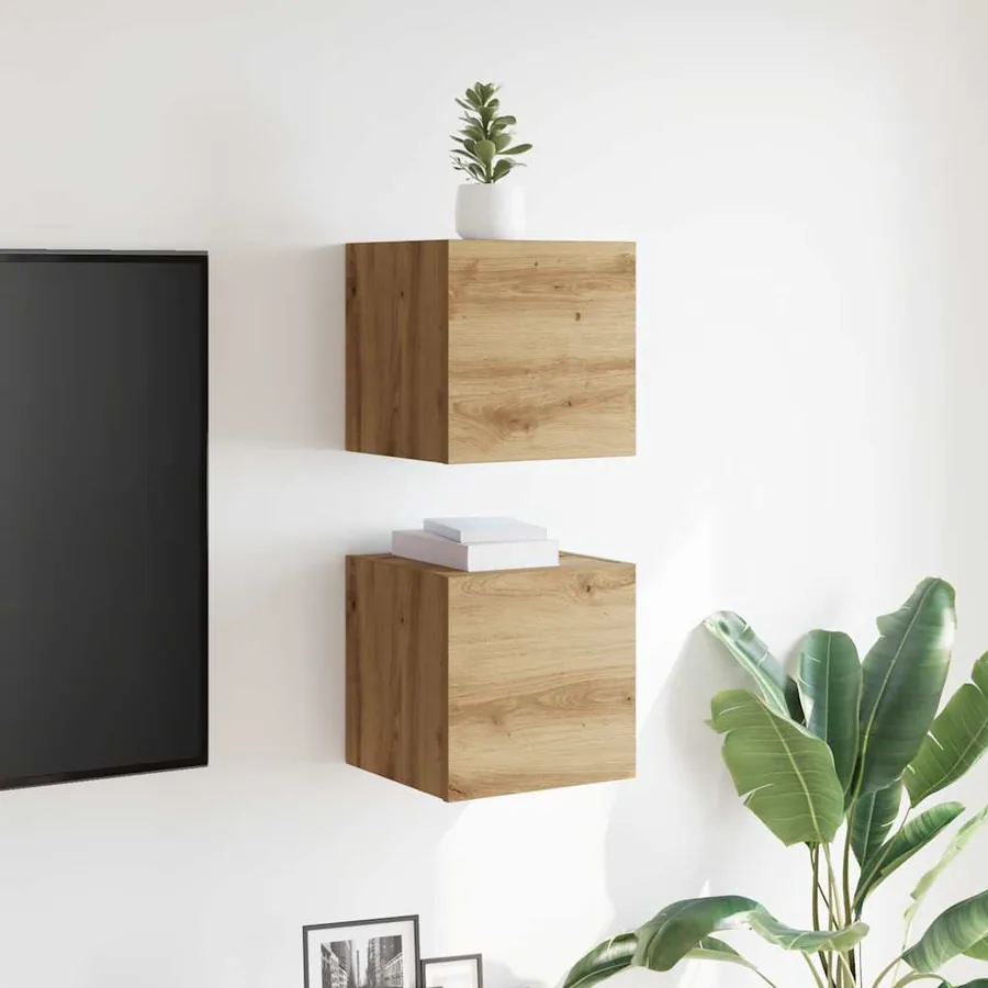 Meubles TV muraux 2 pcs chêne artisanal 30,5x30x30 cm