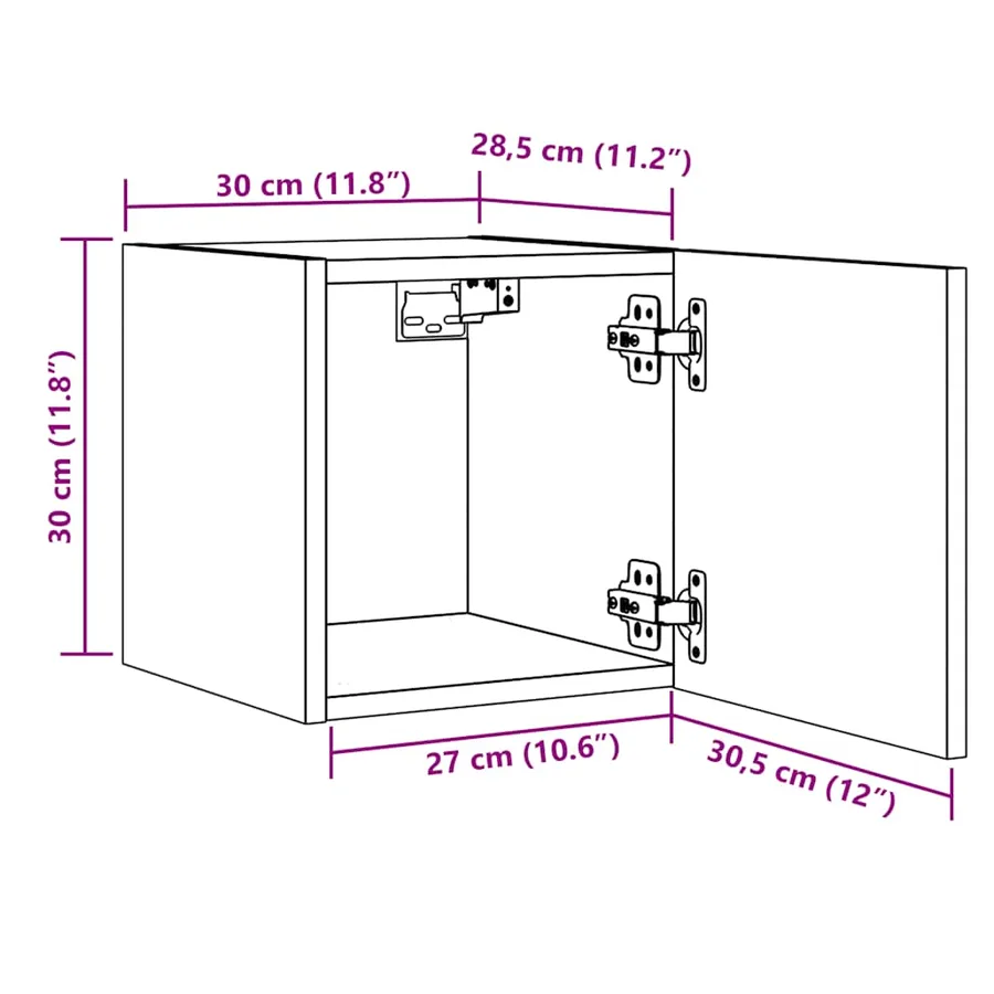 Meubles TV muraux 2 pcs chêne artisanal 30,5x30x30 cm - 12