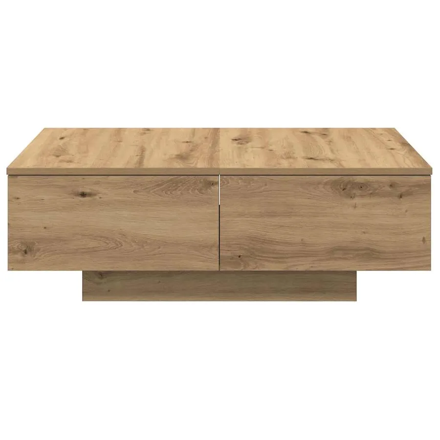 Table basse chêne artisanal 90x60x31 cm bois d'ingénierie - 4