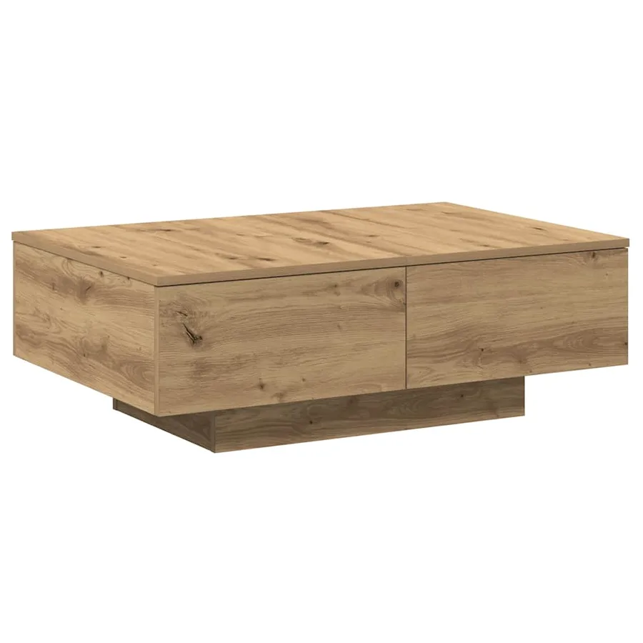 Table basse chêne artisanal 90x60x31 cm bois d'ingénierie - 6