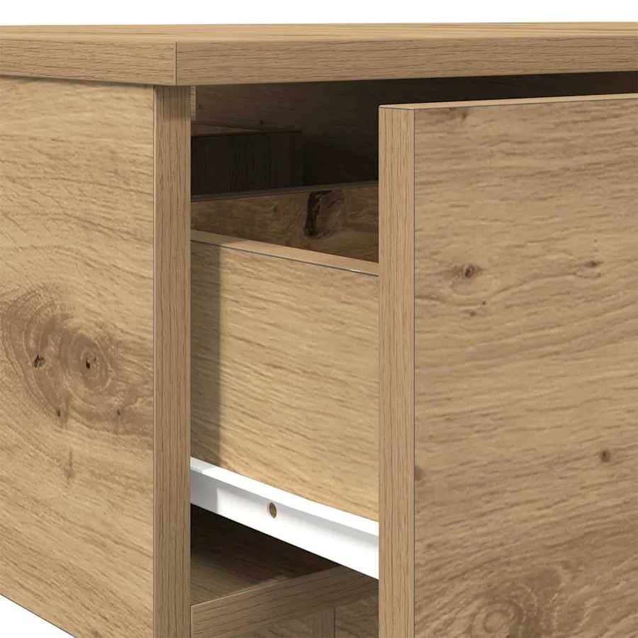 Table basse chêne artisanal 90x60x31 cm bois d'ingénierie - 8