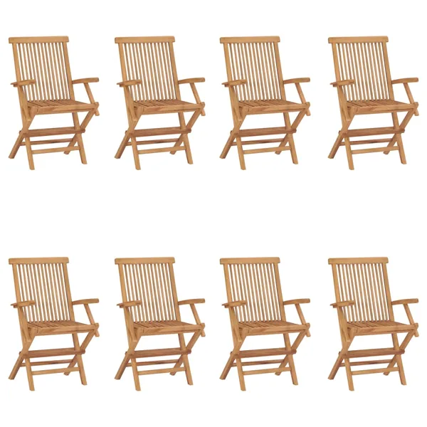 Chaises pliables de jardin lot de 8 Bois de teck solide