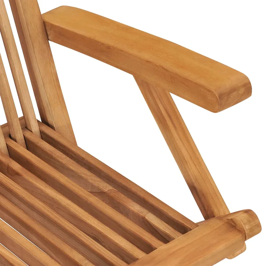 Chaises pliables de jardin lot de 8 Bois de teck solide - 7
