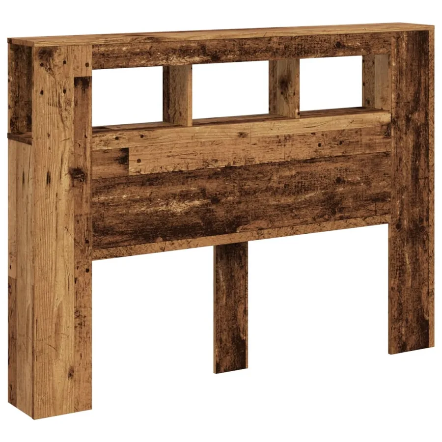 Tête de lit à LED vieux bois 140x18,5x103,5cm bois d'ingénierie - 4