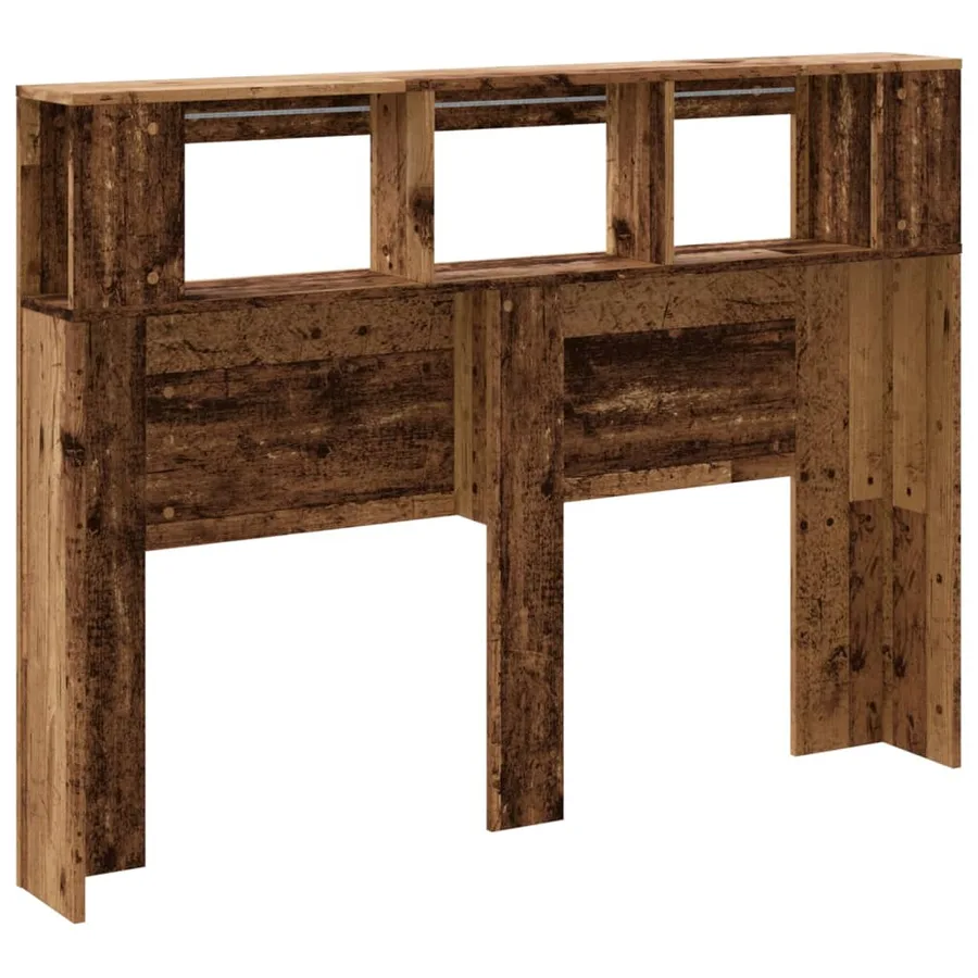 Tête de lit à LED vieux bois 140x18,5x103,5cm bois d'ingénierie - 6