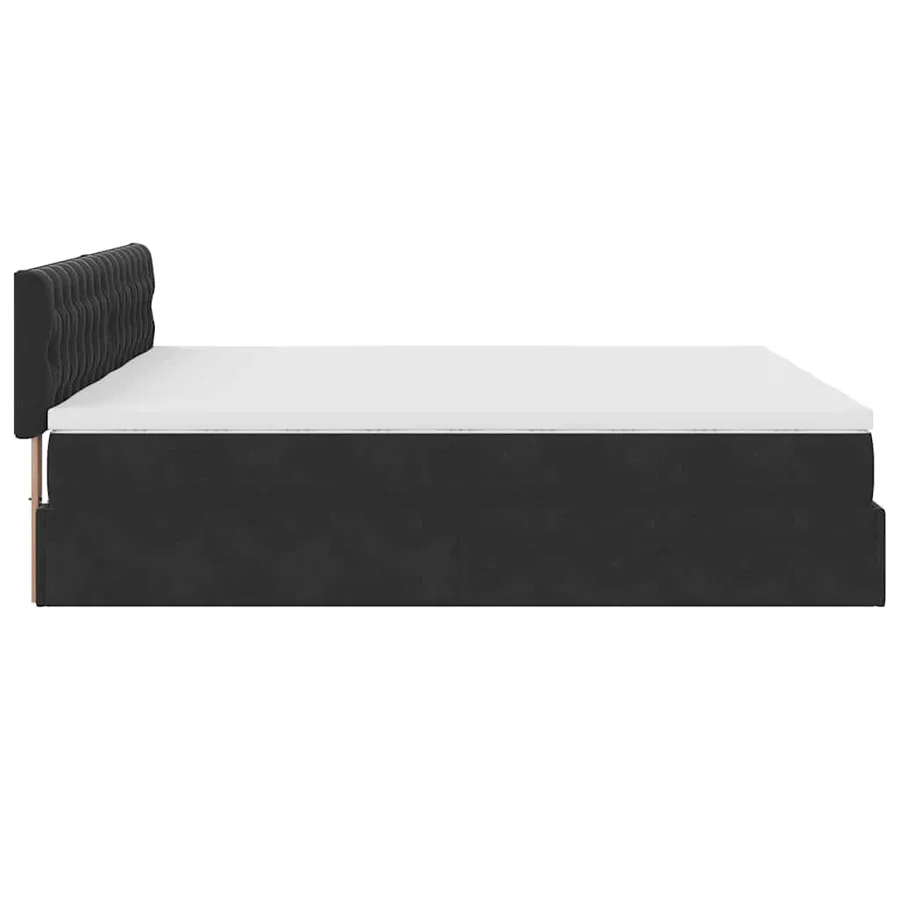 Cadre de lit ottoman avec matelas noir 180x200cm velours - 10