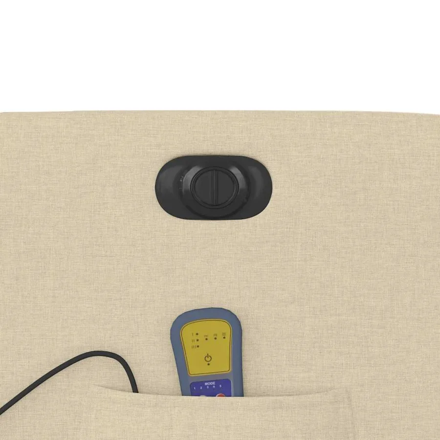 Fauteuil inclinable de massage électrique Crème Tissu - 13