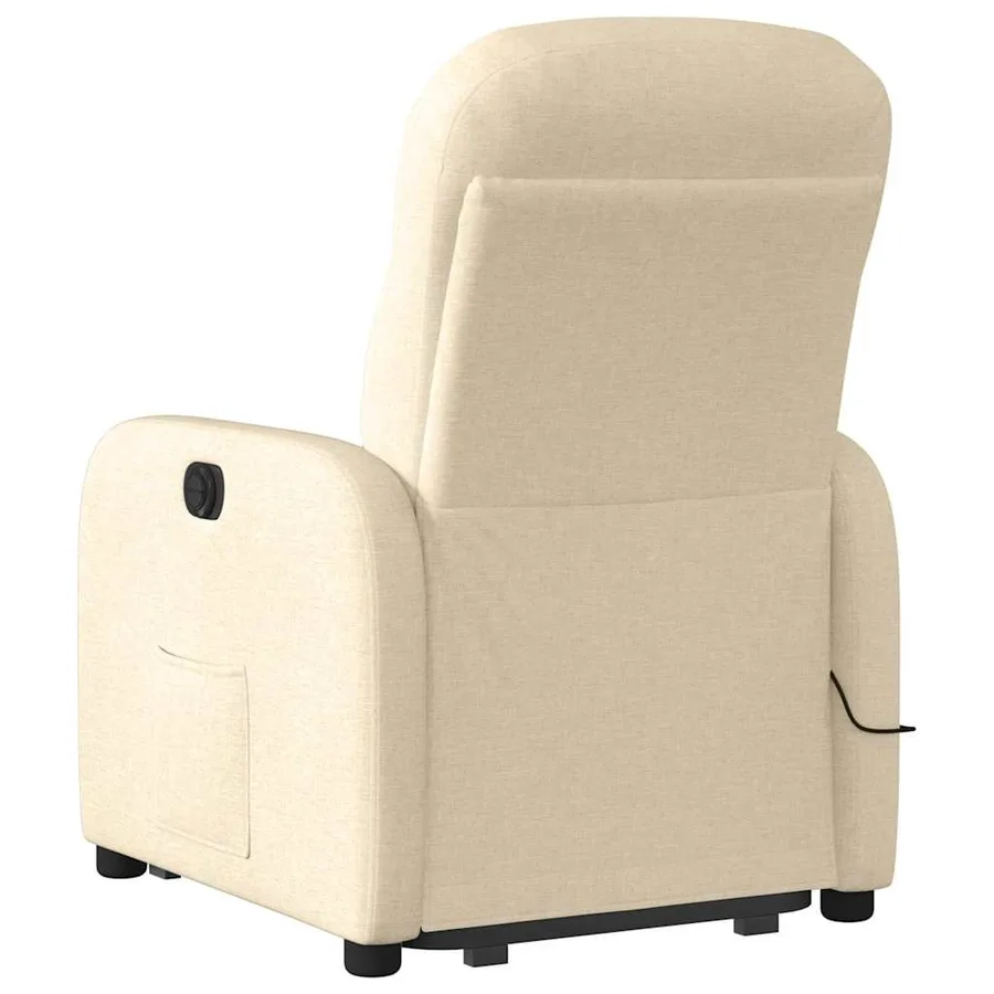 Fauteuil inclinable de massage électrique Crème Tissu - 7