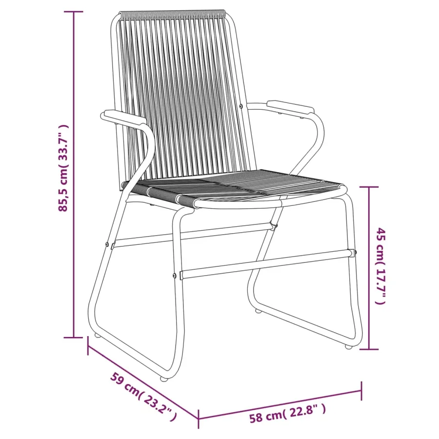 Ensemble à manger de jardin 5 pcs Noir Rotin PVC - 12