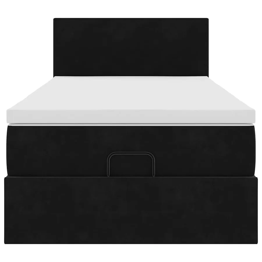Cadre de lit ottoman avec matelas noir 90x200 cm velours - 7