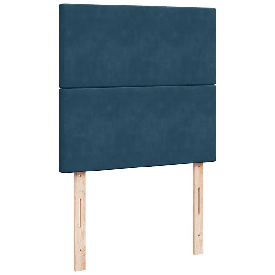 Cadre de lit ottoman avec matelas bleu foncé 90x200 cm velours - 12