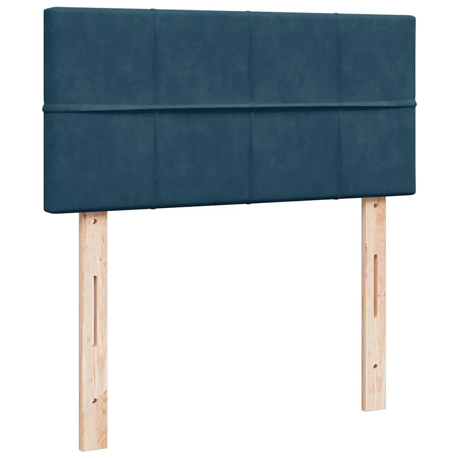 Cadre de lit ottoman avec matelas bleu foncé 90x200 cm velours - 9