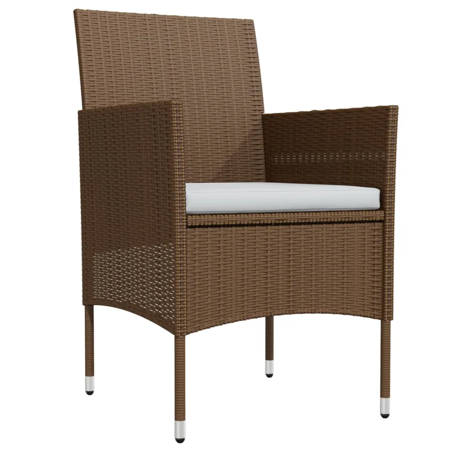Ensemble à manger de jardin coussins 5 pcs Marron/noir - 3
